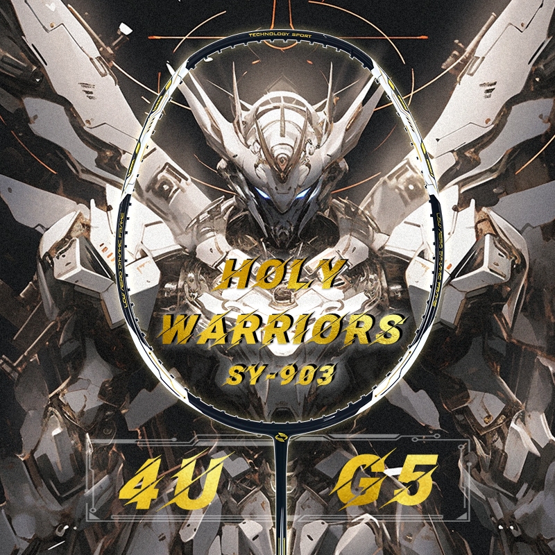 Vợt cầu lông bằng sợi Carbon SALYWEE Holy Warriors 11kg 4U 24LBS. Thiết kế ban đầu, được làm tròn tố
