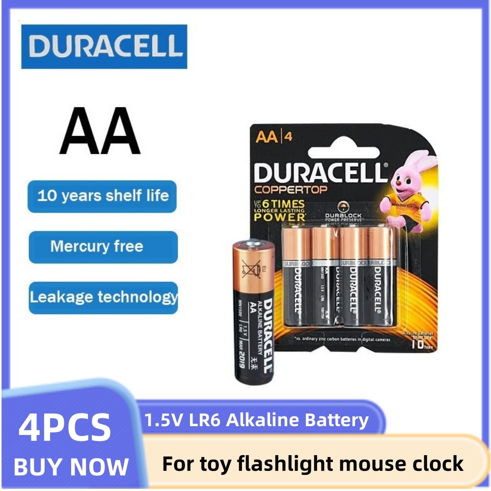 4-20 Chiếc Duracell AA LR6 1.5V Pin Alkaline Cho Đèn Pin Đồ Chơi Cân Điều Khiển Từ Xa Đồng Hồ Camera