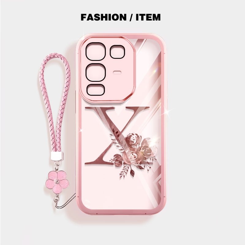 VRQR Dành Cho Infinix Note 50 Pro 4G Note 50 Pro Plus Note 50 Pro + 5G Letter Flower Clear Shockproo