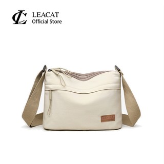  Leacat Simple Nylon Canvas Casual Waterproof Portable Fashionable Single-Shoulder Crossbody Bag 