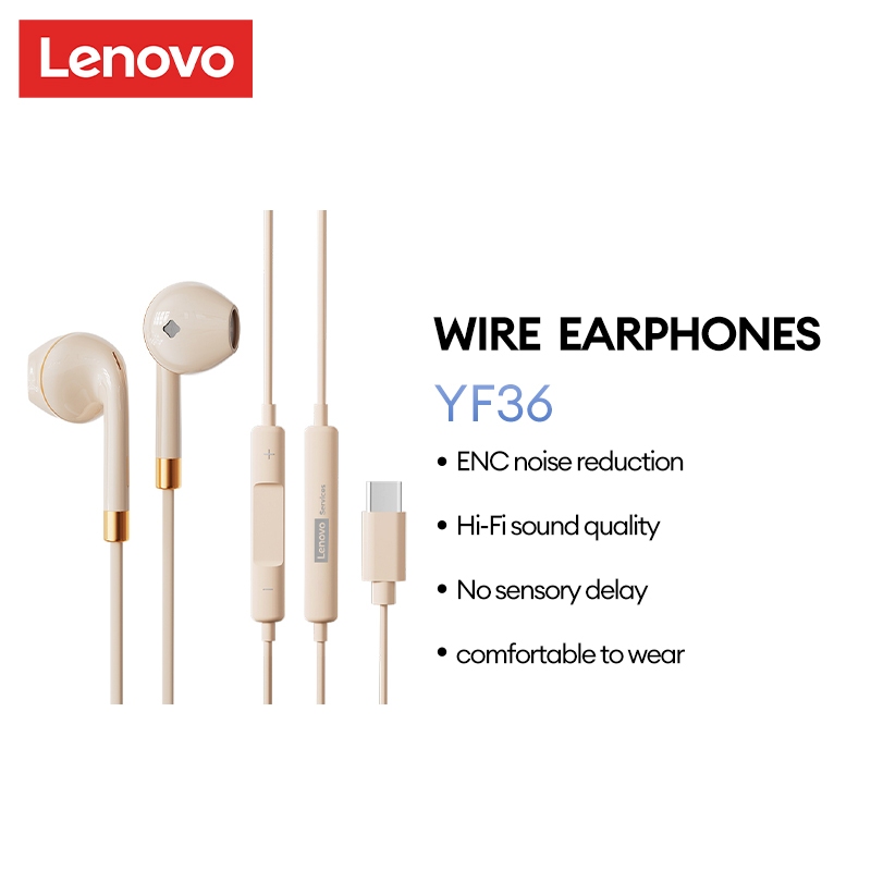 Tai nghe có dây Lenovo YF36 Chất lượng âm thanh HIFI Độ trễ thấp Cách âm và giảm tiếng ồn Micro độ phân giải cao Âm thanh vòm | BigBuy360 - bigbuy360.vn
