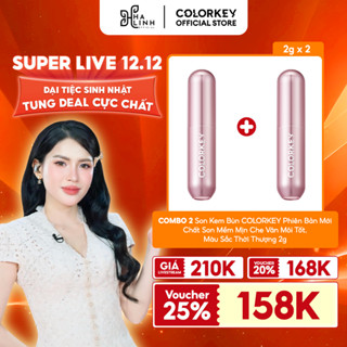   Võ Hà Linh x Colorkey  COMBO 2 Son Kem Bùn COLORKEY Phiên Bản Mới Chất Son Mềm Mịn Che Vân Môi Tốt Màu Sắc Thời Thượng 2gx2 