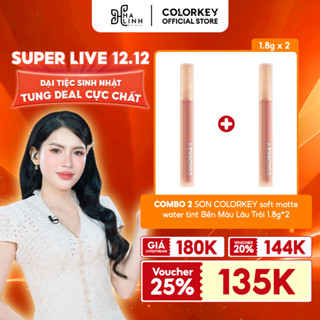   Võ Hà Linh x Colorkey  COMBO 2 SON COLORKEY soft matte water tint Bền Màu Lâu Trôi 1.8g*2 