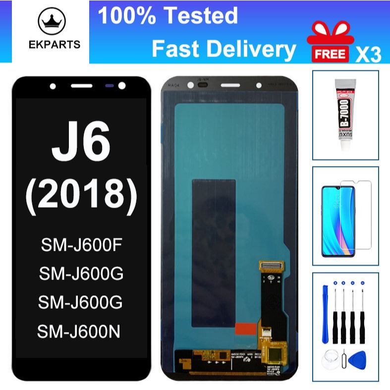 Màn Hình LCD 5.6 "Cho Samsung Galaxy J6 2018 J600 SM-J600F J600G J600L Bộ Số Hóa Cảm Ứng Bộ Phận Tha