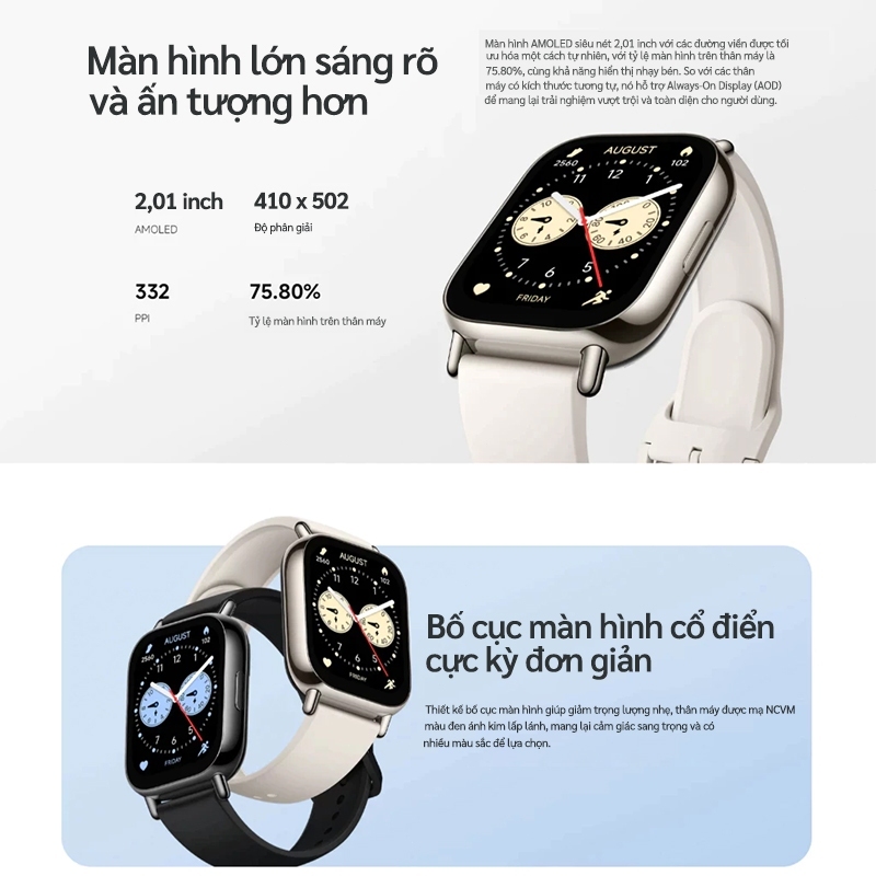 Đồng Hồ Thông Minh Sorf Watch 5 Active | Hỗ Trợ Alexa, Theo Dõi Sức Khỏe, Màn Hình 2.0''', Nghe Gọi Trực Tiếp | BigBuy360 - bigbuy360.vn