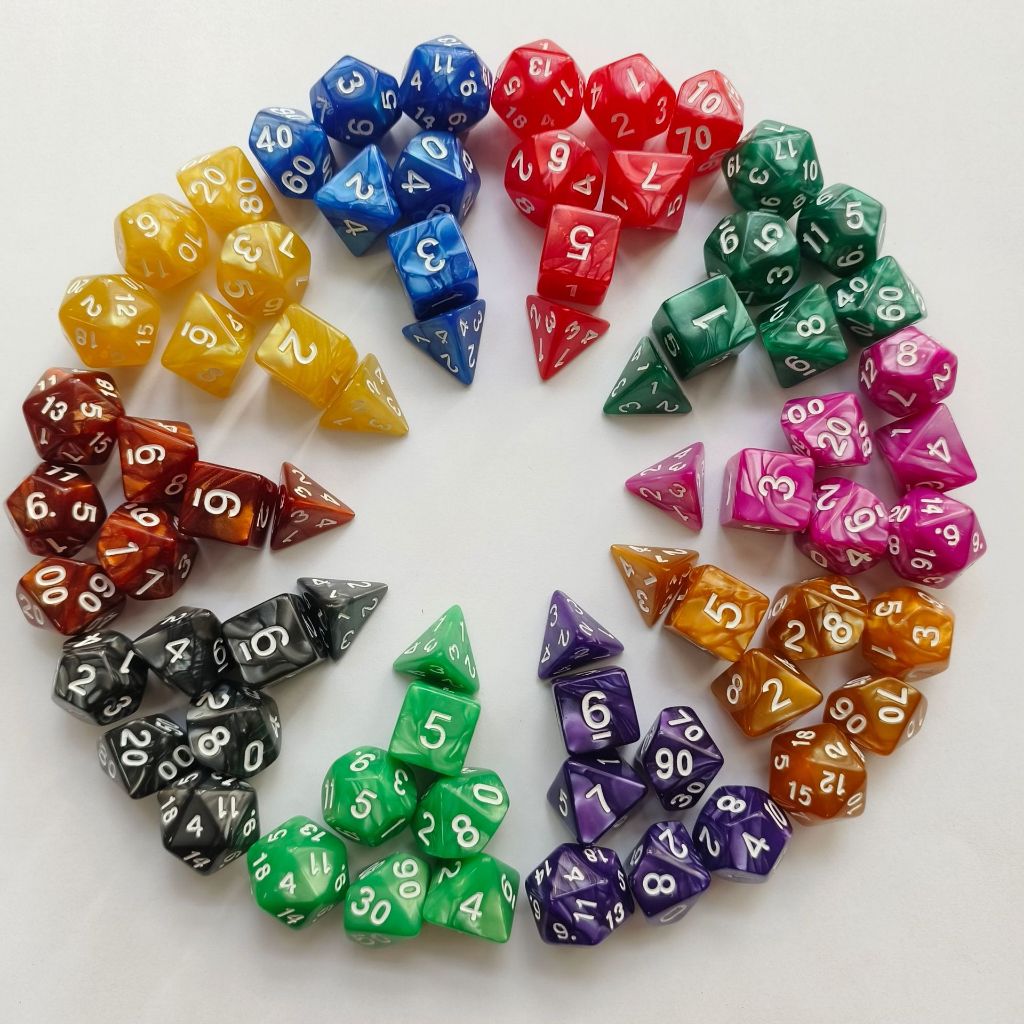 Polyhedral DND Dice Set Nebula Polyhedral Game Xúc xắc cho RPG Dungeons và Dragons MTG D20 D12 D10 D