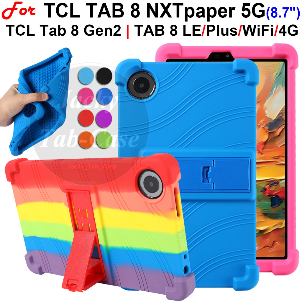 Dành Cho TCL Tab 8 NXTpaper 5G TAB8 Gen2 8.7 "8" LE WiFi Plus 4G Vỏ Đứng Làm Dày Silicon Mềm Chống S