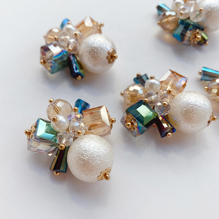 Cung Điện Phong Cách Giao Hưởng Pha Lê Ngọc Trai Bán Thành Phẩm Cao Cấp Phù Hợp Với Khóa Pin Phụ Kiện Bông Tai Chất Liệu Phụ Kiện Gia Công