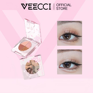  VEECCI Bảng Mắt 4 Màu Hằng Ngày Tự Nhiên Mờ Lấp Lánh Thiên Nhiên MINI Phấn Mắt 2.2g 