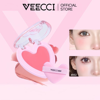  VEECCI Phấn Má Hồng Đơn Sắc Tông Nude Tự Nhiên Phấn Mịn Lên Màu Tốt Kết Cấu Mousse Hình Trái Tim 3.8g 