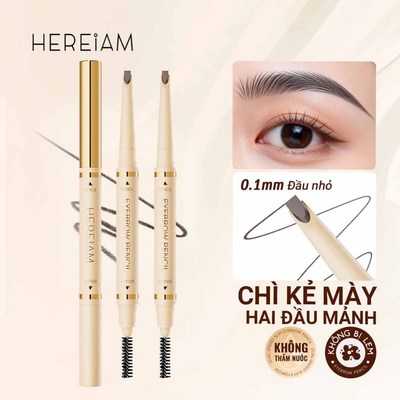 HEREIAM Bút chì kẻ mày Ultra-Precise cho các cơn đột quỵ giống như tóc có bàn chải lông mày chống nước 0,26g