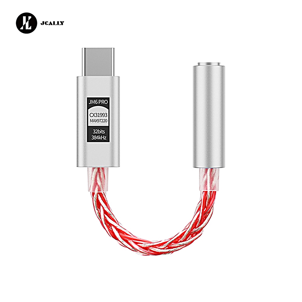 Bộ khuếch đại di động JCALLY JM6 PRO Type-C sang 3,5mm CX31993 + MAX97220 Chip thứ cấp HIFl Dây chuy