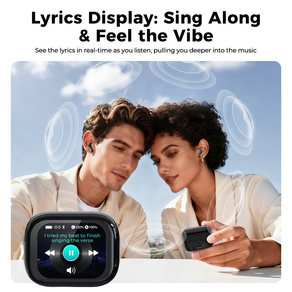 HTC NE68 AI Tai nghe dịch thuật LCD Tai nghe Bluetooth không dây đa chức năng V6.0 Độ trễ thấp | BigBuy360 - bigbuy360.vn