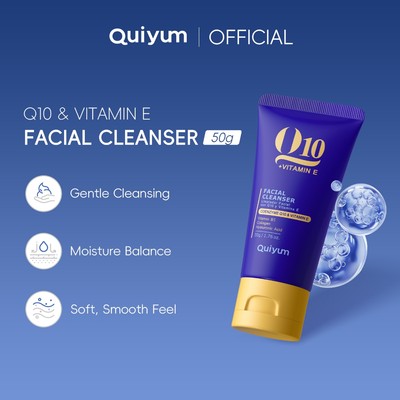 Sữa rửa mặt QUIYUM Coenzyme Q10 & Vitamin E 50g | Bọt kem chống lão hóa, làm săn chắc & dưỡng ẩm | Dành cho mọi loại da