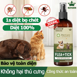 Chai xịt ve, rận, bọ chét cho Chó Mèo ROYZEN Chai 300ml Giúp làm sạch ve, rận, bọ chét cho thú cưng