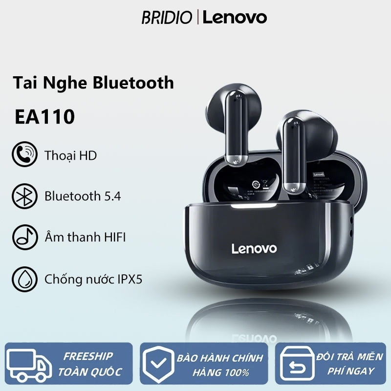 Lenovo EA110 Tai Nghe Bluetooth Pin Trâu Tai Nghe Không Dây Có Micrô Âm Thanh Nổi Siêu Kép Tai Nghe Chơi Game Thể Thao Bluetooth