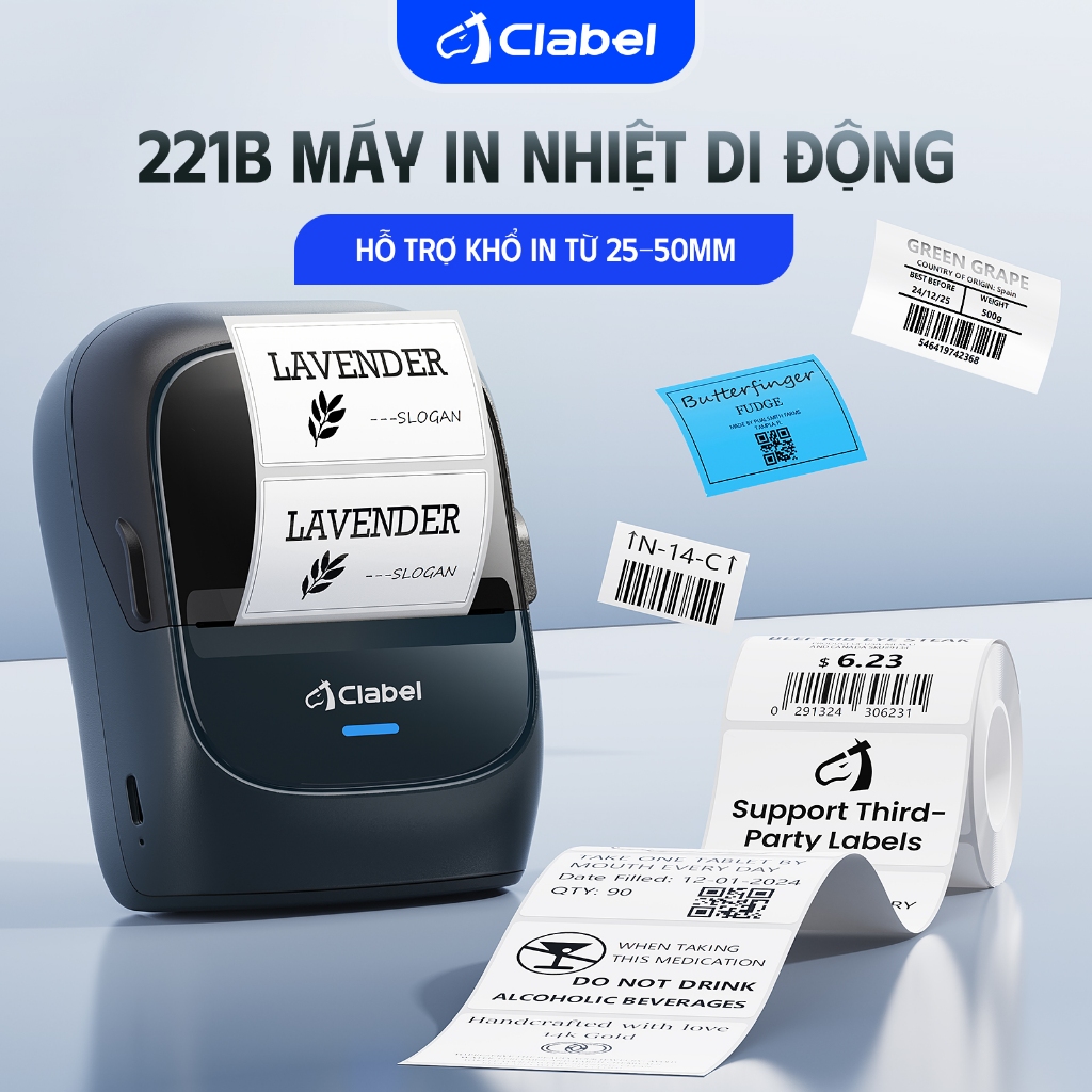 CLABEL 221B Giá Máy In Nhãn Bluetooth Di Động Làm Thích Hợp Cho Nhà Bếp Nhãn Dán