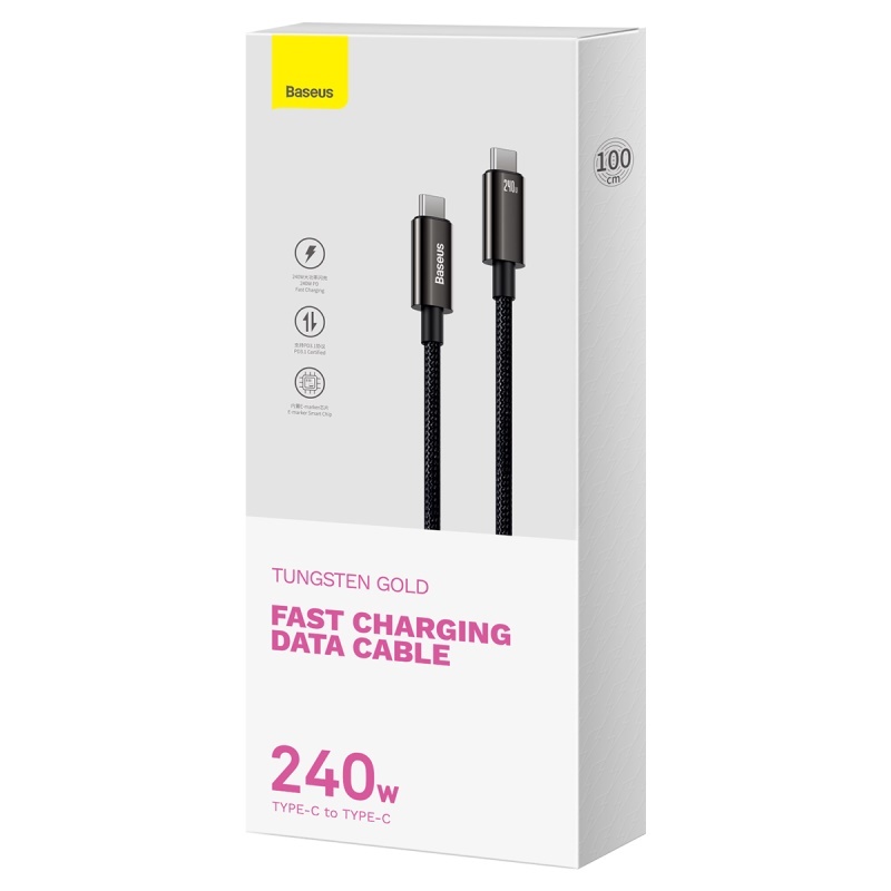 Cáp Baseus 240W USB-C Type C cho iPhone 15 PD3.1 Siêu sạc cho Realme Samsung S23 Macbook PC | BigBuy360 - bigbuy360.vn