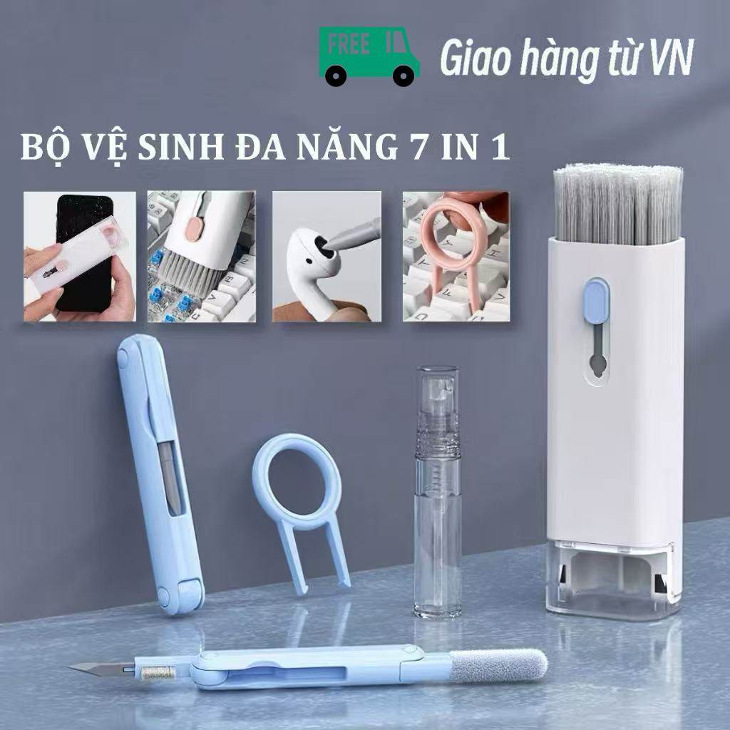 Bộ Dụng Cụ Vệ Sinh Laptop Máy Tính Điện Thoại 7In1 - Bộ Vệ Sinh Tai Nghe Bàn Phím Tiện Dụng