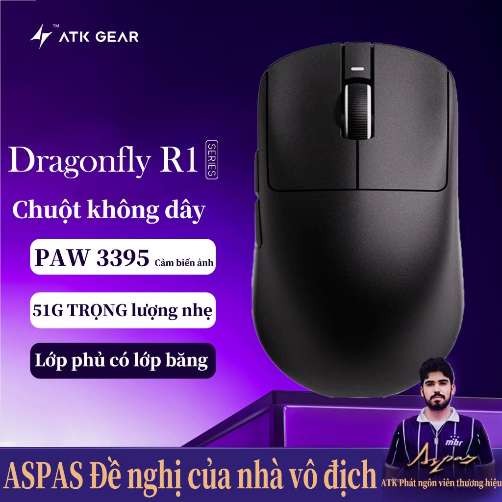 Chuột Bluetooth không dây ATK VXE Dragonfly R1 Series Chơi game Máy tính tiện dụng Văn phòng Chuột b