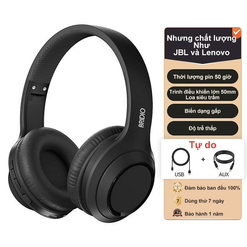 Bridio TH10 Tai Nghe Bluetooth Chính Hãng - Gập Gọn, Chống Nước IPX4, Pin Lâu, Đeo Chắc & Âm Thanh Sống Động | BigBuy360 - bigbuy360.vn