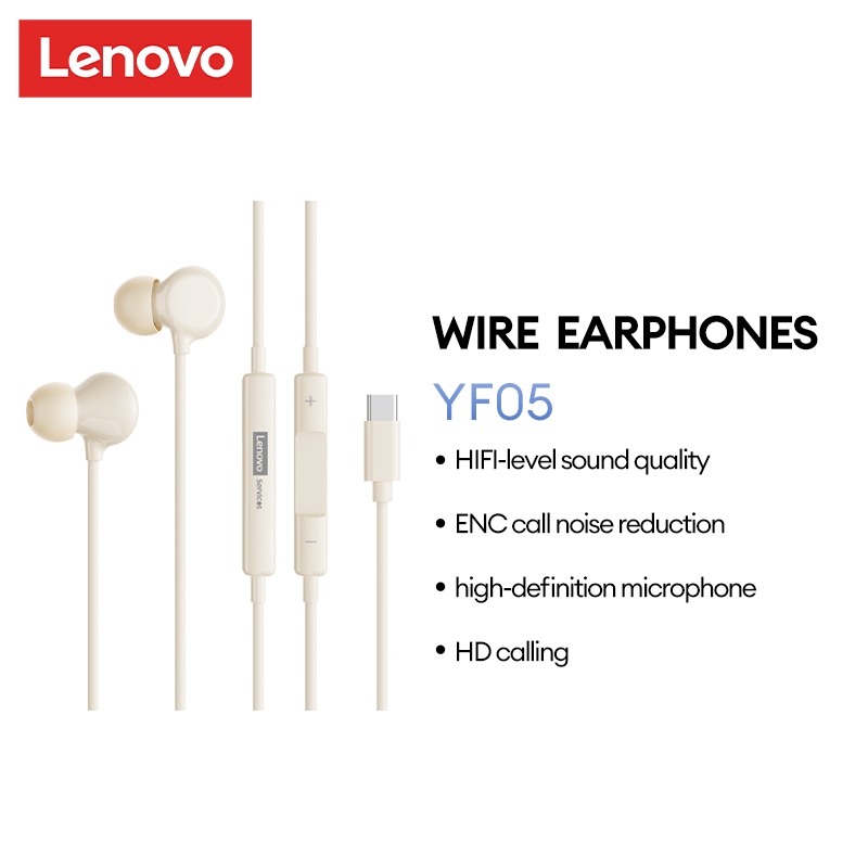Tai nghe có dây Lenovo YF05 Hiệu ứng âm thanh cấp HIFI ENC Giảm tiếng ồn Cuộc gọi Độ trễ thấp Giảm tiếng ồn khi chơi game Micro độ phân giải cao Gọi HD | BigBuy360 - bigbuy360.vn