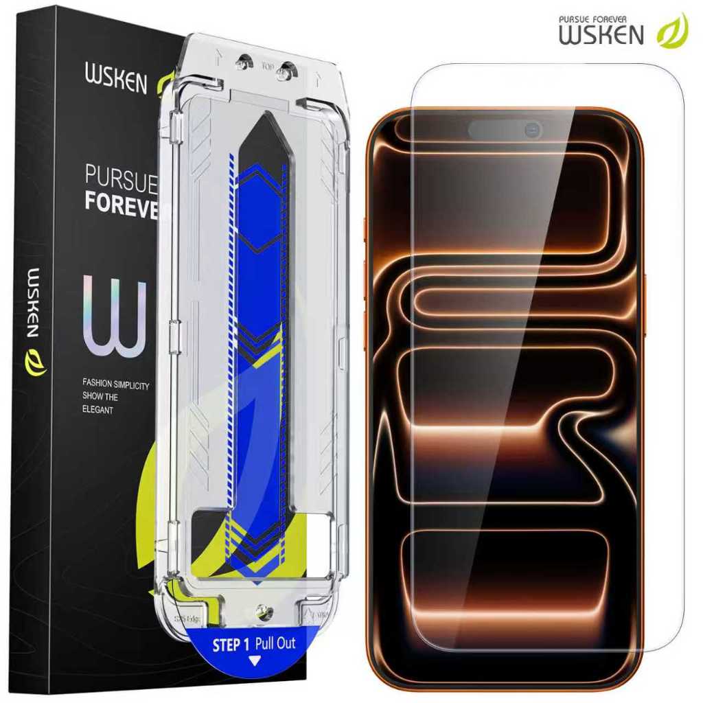 [Không viền đen] Kính cường lực WSKEN Clear / Privacy Glossy Auto Align Tech Bảo vệ màn hình chống trầy xước Full cho iPhone X XR 17 17 Pro Max 16 16 Pro Max 16 Plus 15 Pro Max 15 Plu