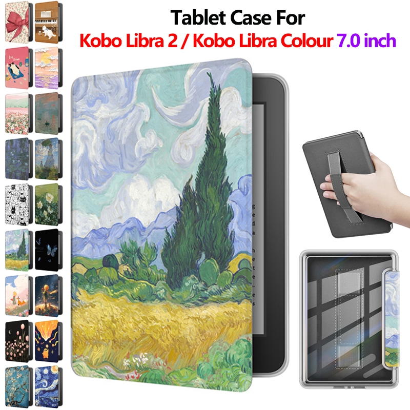 Dành Cho KOBO Libra 2 N418 Kobo Libra Color N428 7.0 '' Sách Điện Tử Sơn Thời Trang Da Cầm Tay Flip 