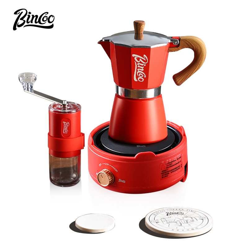 BINCOO Van Đơn Nồi Moka Có Bếp Gốm Điện Bộ Máy Pha Cà Phê Gia Đình Espresso Nồi Cà Phê Pha Tay Dụng 