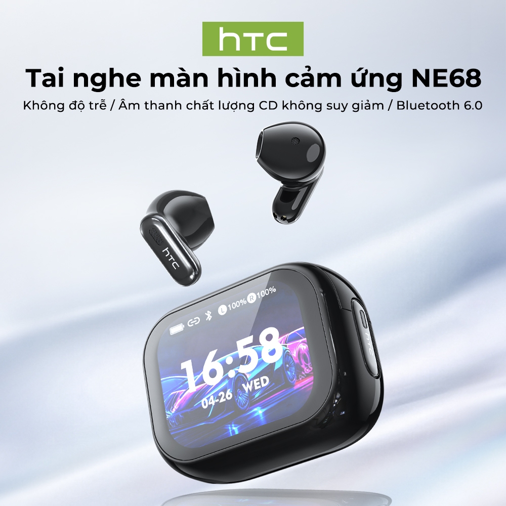 HTC NE68 Tai nghe dịch thuật AI Tai nghe Bluetooth 6.0 Dịch 134 ngôn ngữ Tai nghe thông minh AI Dịch thuật thời gian thực Màn hình LED thông minh Chất lượng âm thanh HiFi Công nghệ khử tiếng ồn | BigBuy360 - bigbuy360.vn