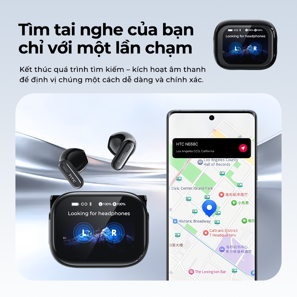 HTC NE68 Tai nghe dịch thuật AI Tai nghe Bluetooth 6.0 Dịch 134 ngôn ngữ Tai nghe thông minh AI Dịch thuật thời gian thực Màn hình LED thông minh Chất lượng âm thanh HiFi Công nghệ khử tiếng ồn | BigBuy360 - bigbuy360.vn