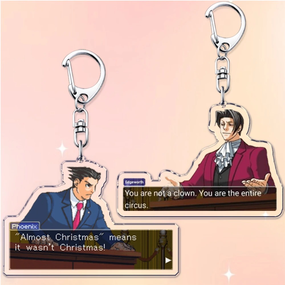 Nóng Anime Móc Khóa Cho Phụ Kiện Trang Sức Phoenix Wright Miles Edgeworth Phản Đối Apollo Justice Mó