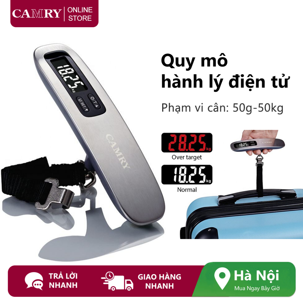 CAMRY 50g-50kg Cân hành lý điện tử cầm tay LCD Cân du lịch kỹ thuật số cầm tay cho Vali Cân