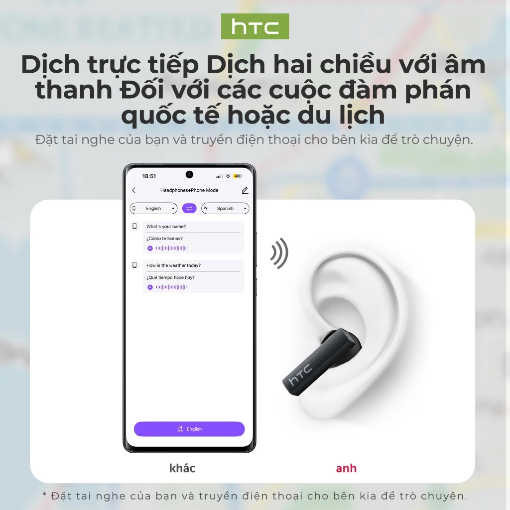Bảo hành một năm HTC NE40 AI Dịch thuật thời gian thực Tai nghe BluetoothTWS Bluetooth 6.0 Chất lượng âm thanh HiFi IPX5 Tai nghe không dây chống nước | BigBuy360 - bigbuy360.vn