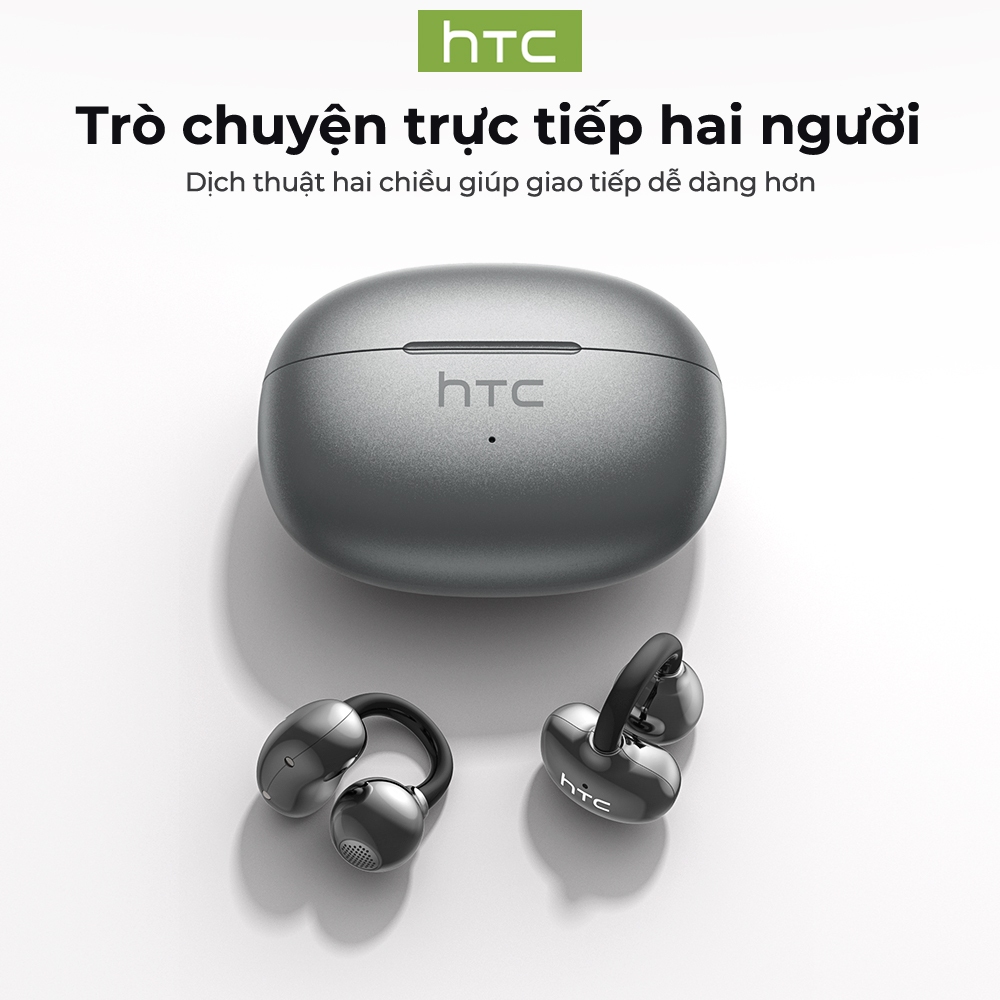 Tai nghe Bluetooth dịch thuật thời gian thực HTC NE55 AI, Tai nghe Bluetooth 6.0 dạng móc tai, Chất lượng âm thanh HiFi, Tai nghe không dây chống nước IPX5, Hỗ trợ dịch video, Bảo hành một năm | BigBuy360 - bigbuy360.vn