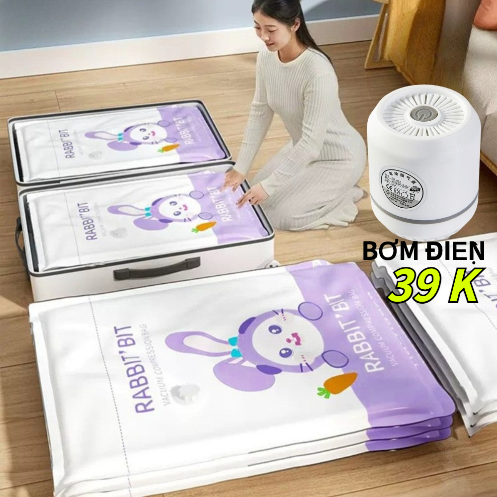 Túi hút chân không đựng quần áo, túi đựng quần áo trong suốt chăn gối - Đa năng, tiện dụng và dùng lại bình thường