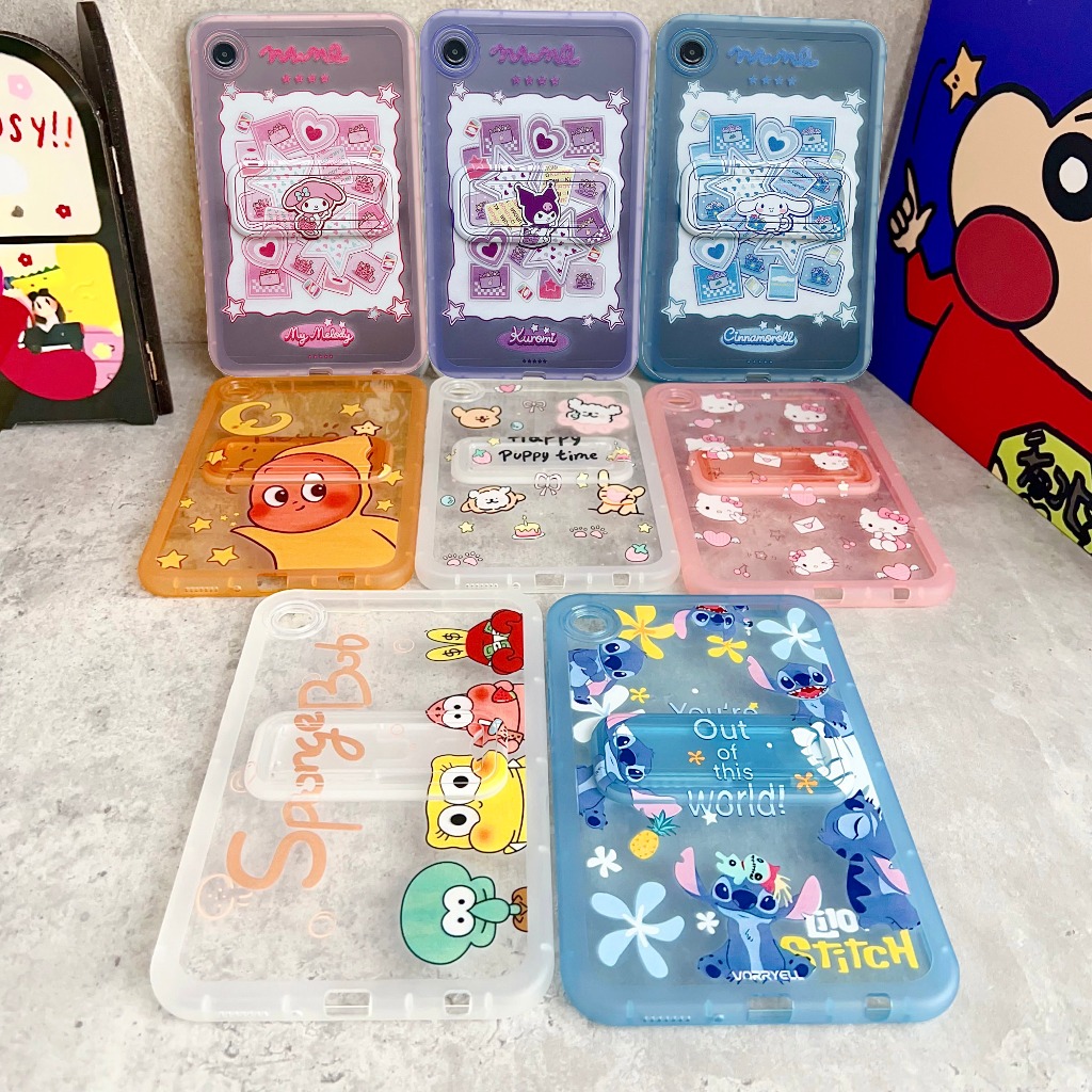 Dành Cho Samsung Tab A9 A9 Plus 11.0 '' TPU Túi Khí Chống Sốc Đứng Tab A9 A9 Plus Phim Hoạt Hình Mờ 