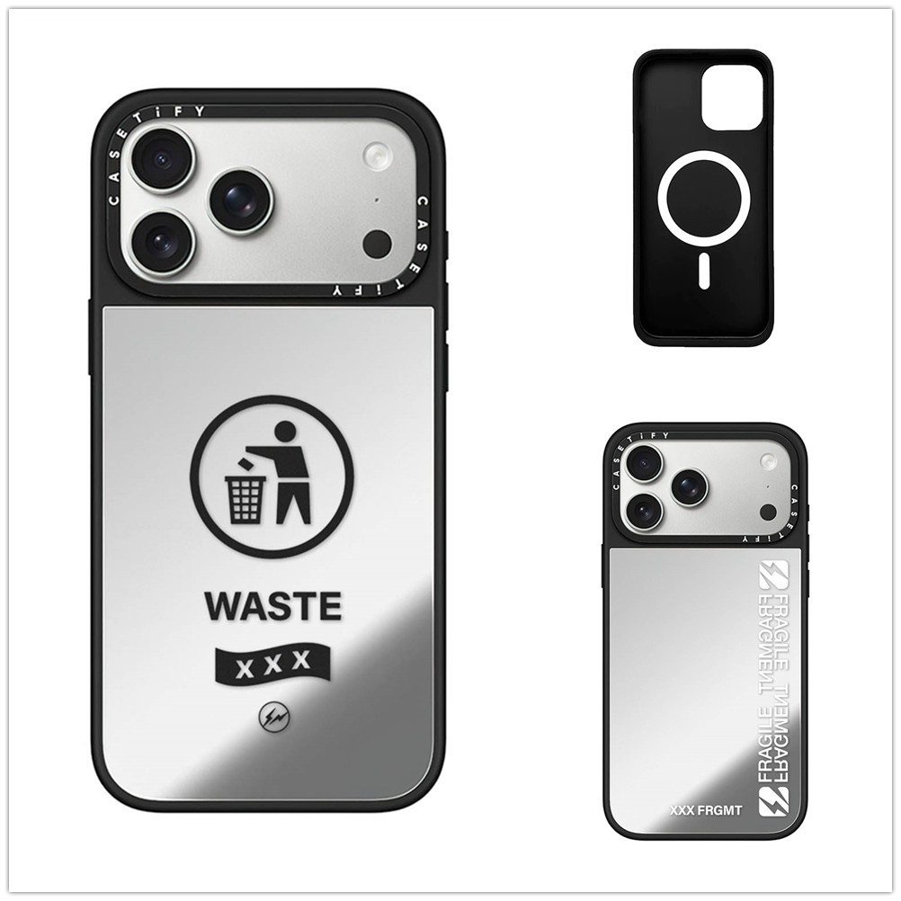 Từ Tính Không Dây Cho iPhone 17 16 15 14 13 Pro Max Plus XXX Frgmt Logo Cạnh Đen Gương Mặt Sau Ốp đi