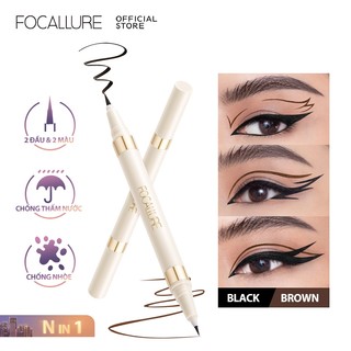  Focallure #Bút Kẻ Mắt Dạng Lỏng 2 Trong 1 Nhanh Khô Chống Thấm Nước Lâu Trôi Màu Đen   Nâu 