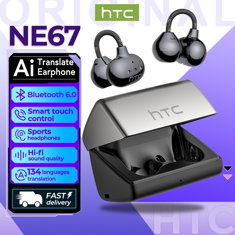 Tai nghe HTC NE67 Ai Dịch Tai nghe Bluetooth 6.0 Dịch sang 134 ngôn ngữ Tai nghe Bluetooth Tai nghe khử tiếng ồn Tai nghe không dây HiFi Music HD Gọi có micrô | BigBuy360 - bigbuy360.vn