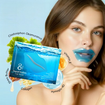 QUIYUM 8X H2O Aquavitalize Lip Mask - Hydrat hóa sâu với Axit Hyaluronic 4D cho môi mềm & đầy đặn