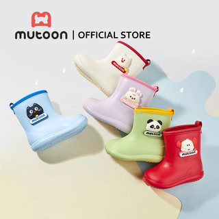【Mutoon】Ủng Đi Mưa Trẻ Em  – Chống Nước, Nhẹ, Màu Đỏ, Họa Tiết Hoạt Hình Cho Bé Trai & Bé Gái