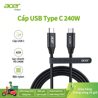  Acer Cáp USB C Cáp USB C 240W  Dây sạc Nylon bện Type-C sạc nhanh C đến C Tương thích với iPhone 15 16 17 Galaxy S25   S24 MacBook Pro   Air iPad Laptop 