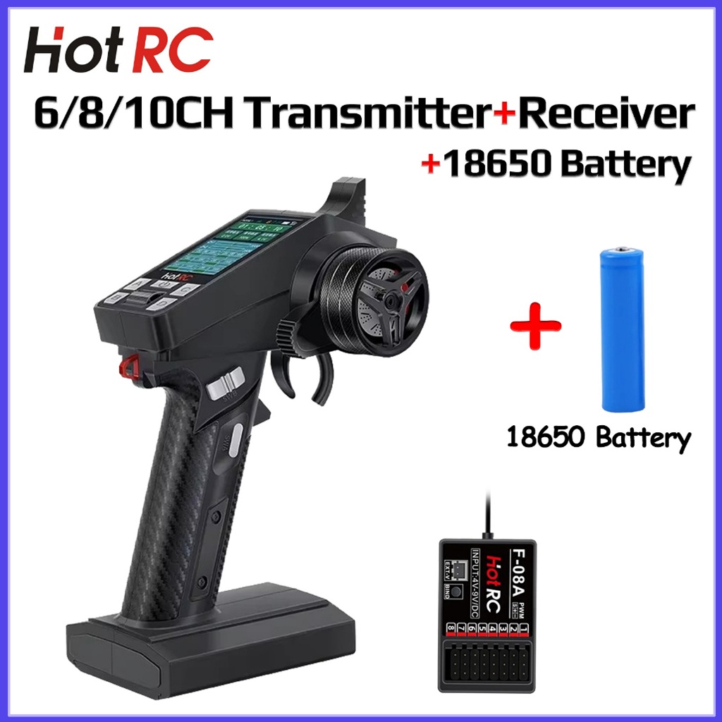 HOTRC CT6A CT6B CT8A CT10B 6CH 8CH 10CH Bộ Điều Khiển Từ Xa Bộ Điều Khiển Từ Xa 2.4Ghz Với F06A F08A