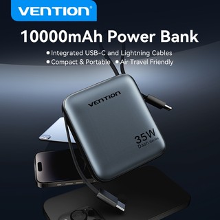  Sạc Dự phòng Vention 10000mAh có sạc nhanh 35W Super Mini – Cáp tích hợp Type C - PD màn hình LED - kỹ thuật số -  Pin sạc dự phòng Sạc Nhanh 35W Cho Điện Thoại Máy Tính Bảng - Thiết Kế Nhỏ Gọn - Bảo Hành 12 tháng -Hàng Chính Hãng 