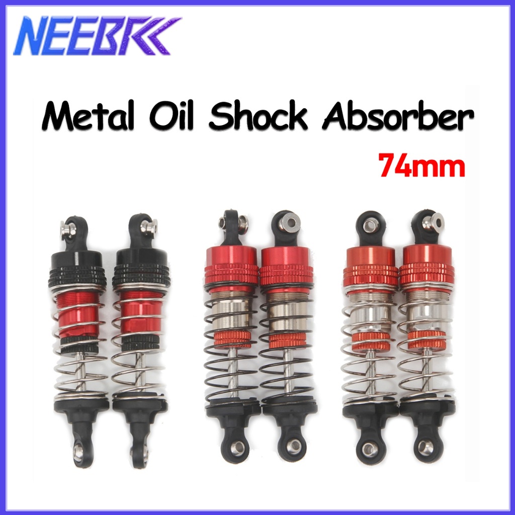 Giảm xóc dầu kim loại NEEBRC 74mm cho xe RC 1 / 16 SCY 16101 16102 JJRC Q130 Wltoys 144001 16103 MN1