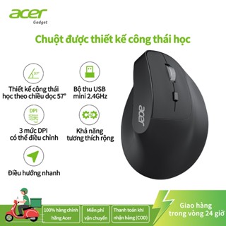  Chuột không dây tiện dụng Acer Chuột dọc có thể điều chỉnh DPI 1000   1200   1600 với 6 nút Chuột Ergonomic có thể sạc lại với đầu thu USB 2.4GHz cho máy tính máy tính xách tay máy tính máy tính iMac 