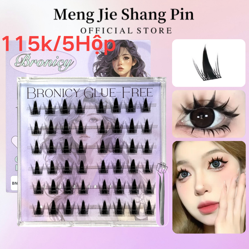 【115k 5hộp Bronicy 6 Hàng Lông Mi Giả Tự Dính Malikot Na Diwata Không Cần Keo Có Thể Tái Sử Dụng 13mm 