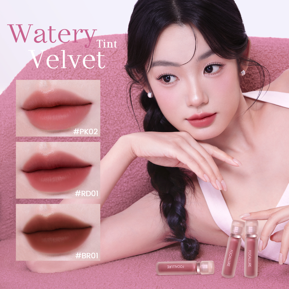 FOCALLURE Watery Velvet Tint, có kết cấu mịn màng, nhẹ nhàng, mang lại lợi ích dưỡng ẩm và cung cấp màu sắc lâu trôi. | BigBuy360 - bigbuy360.vn