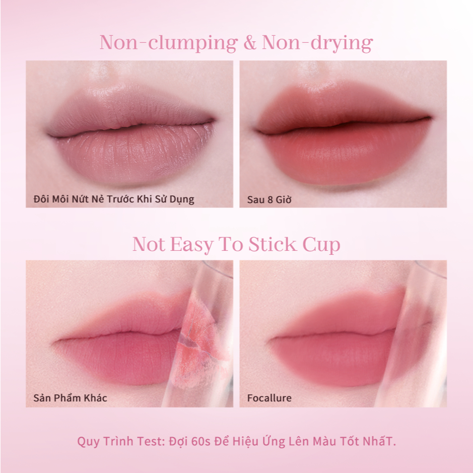 FOCALLURE Watery Velvet Tint, có kết cấu mịn màng, nhẹ nhàng, mang lại lợi ích dưỡng ẩm và cung cấp màu sắc lâu trôi. | BigBuy360 - bigbuy360.vn
